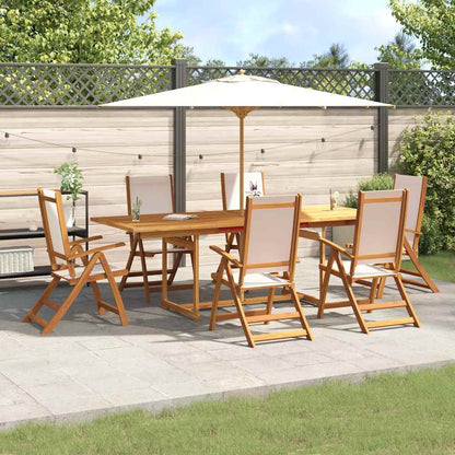 vidaXL 7 Piece Garden Dining Set Solid Wood Acacia and Textilene