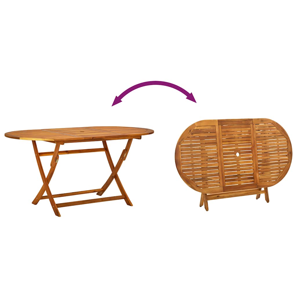 vidaXL 5 Piece Garden Dining Set Solid Wood Acacia and Textilene