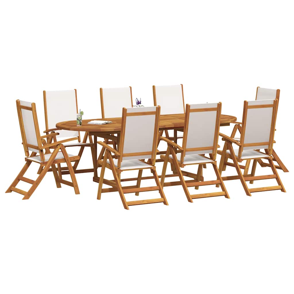 vidaXL 7 Piece Garden Dining Set Solid Wood Acacia and Textilene