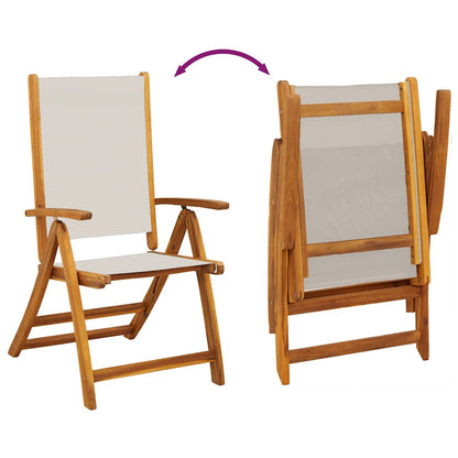 vidaXL 7 Piece Garden Dining Set Solid Wood Acacia and Textilene