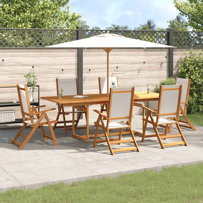 vidaXL 7 Piece Garden Dining Set Solid Wood Acacia and Textilene
