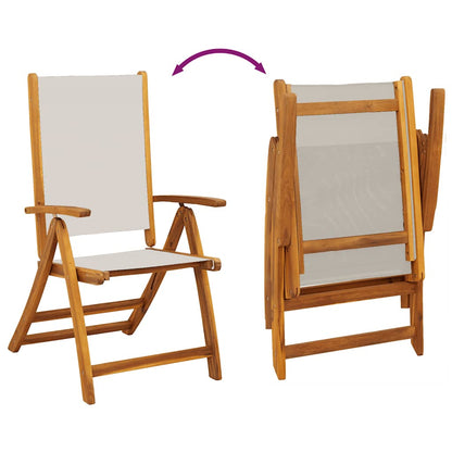 vidaXL 5 Piece Garden Dining Set Solid Wood Acacia and Textilene