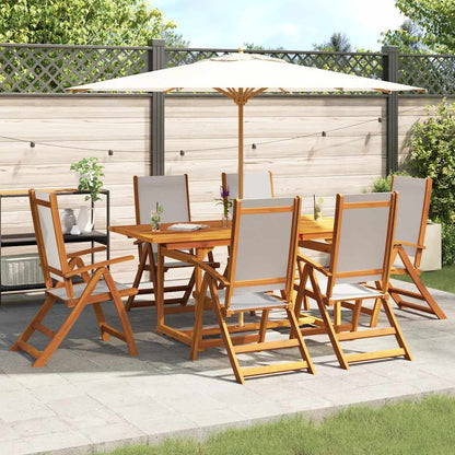 vidaXL 7 Piece Garden Dining Set Solid Wood Acacia and Textilene