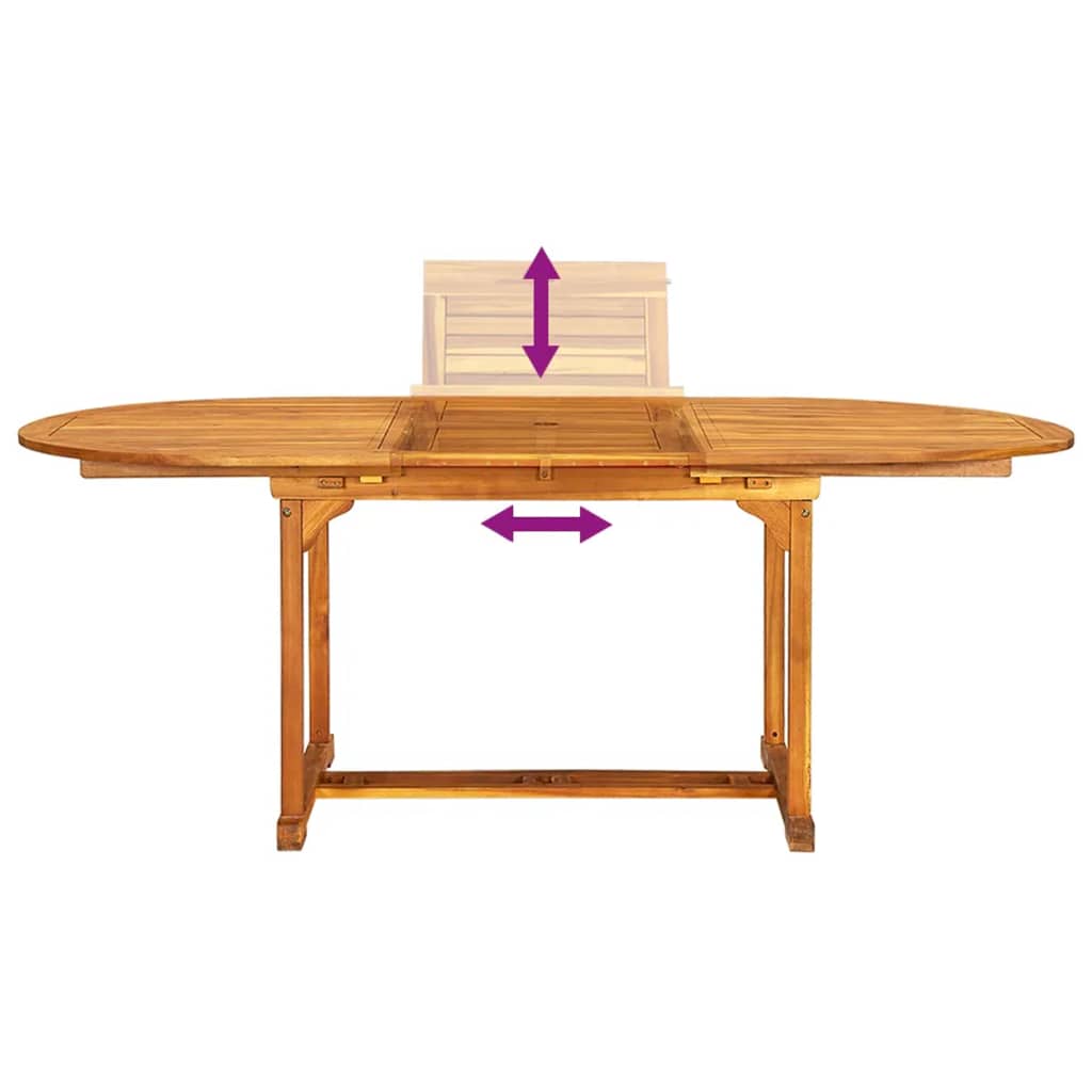 vidaXL 7 Piece Garden Dining Set Solid Wood Acacia and Textilene