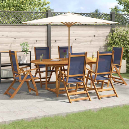 vidaXL 7 Piece Garden Dining Set Solid Wood Acacia and Textilene