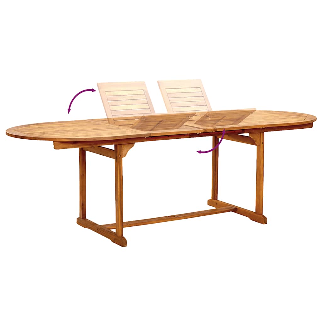 vidaXL 9 Piece Garden Dining Set Solid Wood Acacia and Textilene
