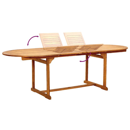 vidaXL 9 Piece Garden Dining Set Solid Wood Acacia and Textilene