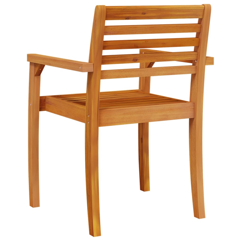 vidaXL Garden Chair | Set of 6 | Natural Acacia | Solid Acacia wood | Standard
