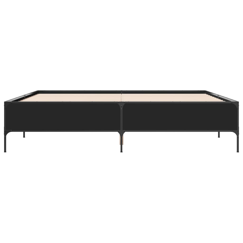 vidaXL Bed Frame without Mattress Black 180x200 cm Super King