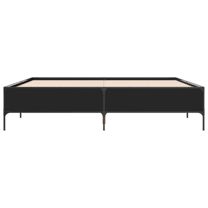 vidaXL Bed Frame without Mattress Black 180x200 cm Super King
