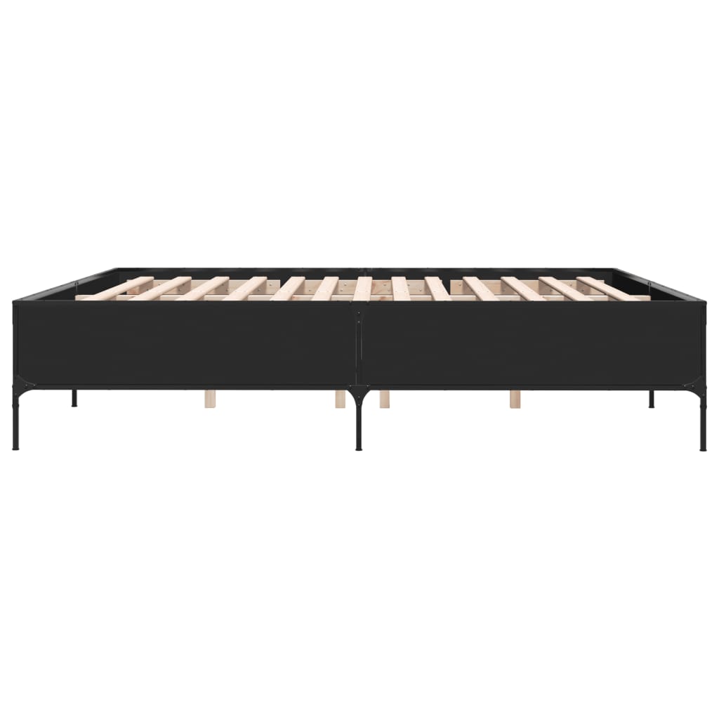 vidaXL Bed Frame without Mattress Black 180x200 cm Super King