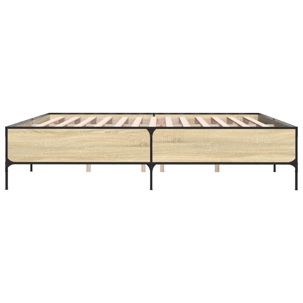 vidaXL Bed Frame without Mattress Sonoma Oak 180x200 cm Super King