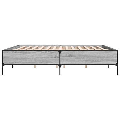 vidaXL Bed Frame without Mattress Grey Sonoma 180x200 cm Super King