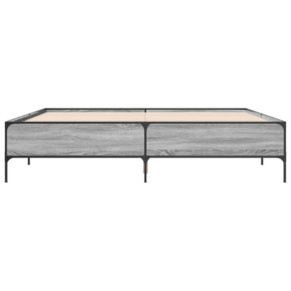 vidaXL Bed Frame without Mattress Grey Sonoma 180x200 cm Super King