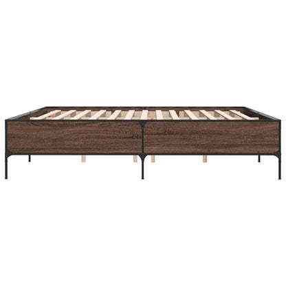 vidaXL Bed Frame without Mattress Brown Oak 180x200 cm Super King