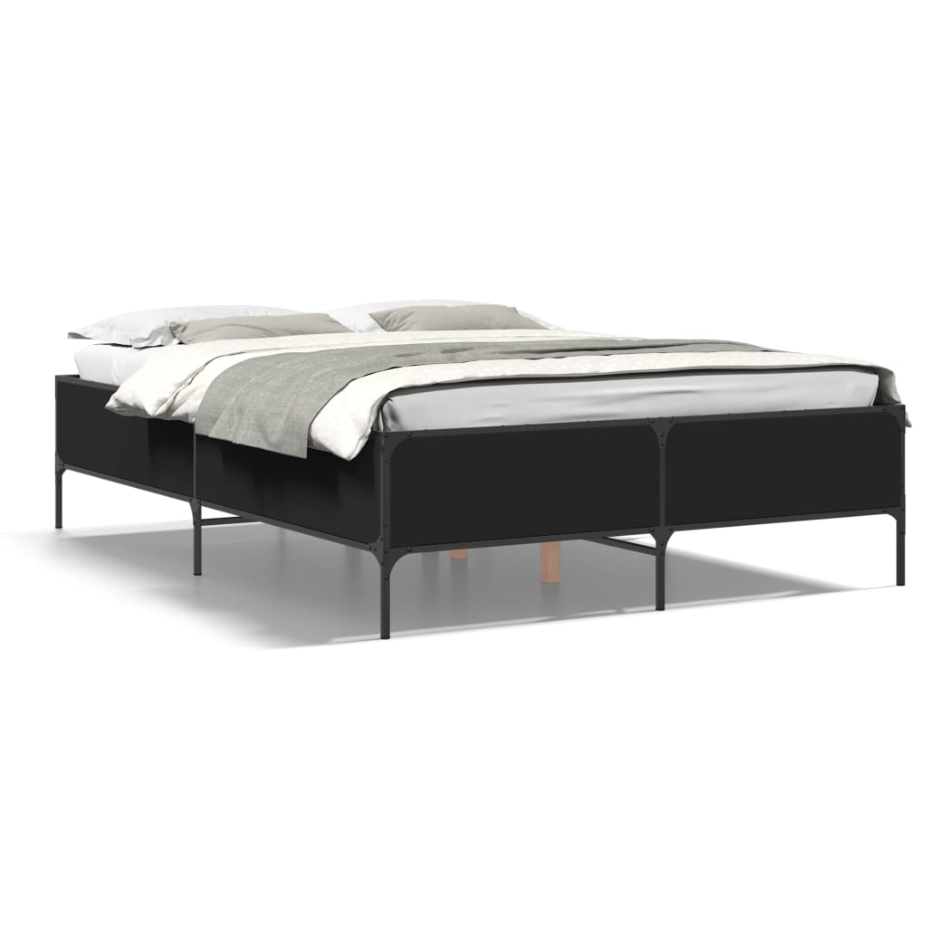 vidaXL Bed Frame without Mattress Black 160x200 cm