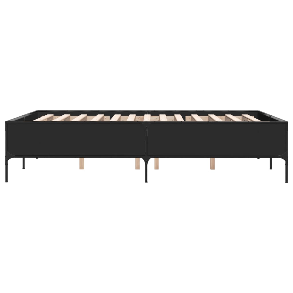 vidaXL Bed Frame without Mattress Black 160x200 cm
