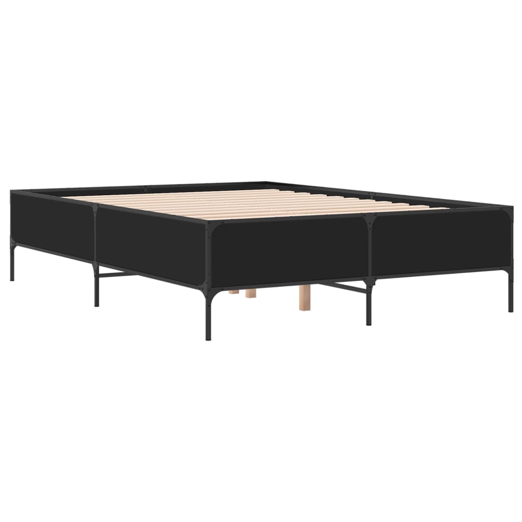 vidaXL Bed Frame without Mattress Black 160x200 cm