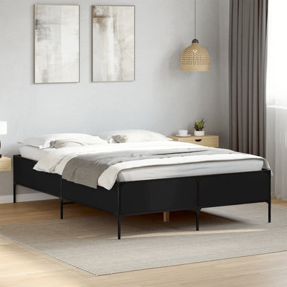 vidaXL Bed Frame without Mattress Black 160x200 cm