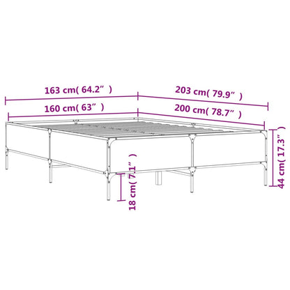 vidaXL Bed Frame without Mattress Sonoma Oak 160x200 cm