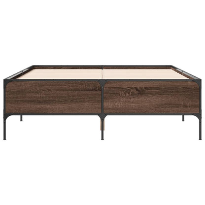 vidaXL Bed Frame without Mattress Brown Oak 160x200 cm