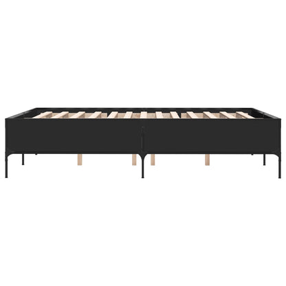 vidaXL Bed Frame without Mattress Black 150x200 cm King Size