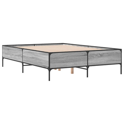 vidaXL Bed Frame without Mattress Grey Sonoma 150x200 cm King Size