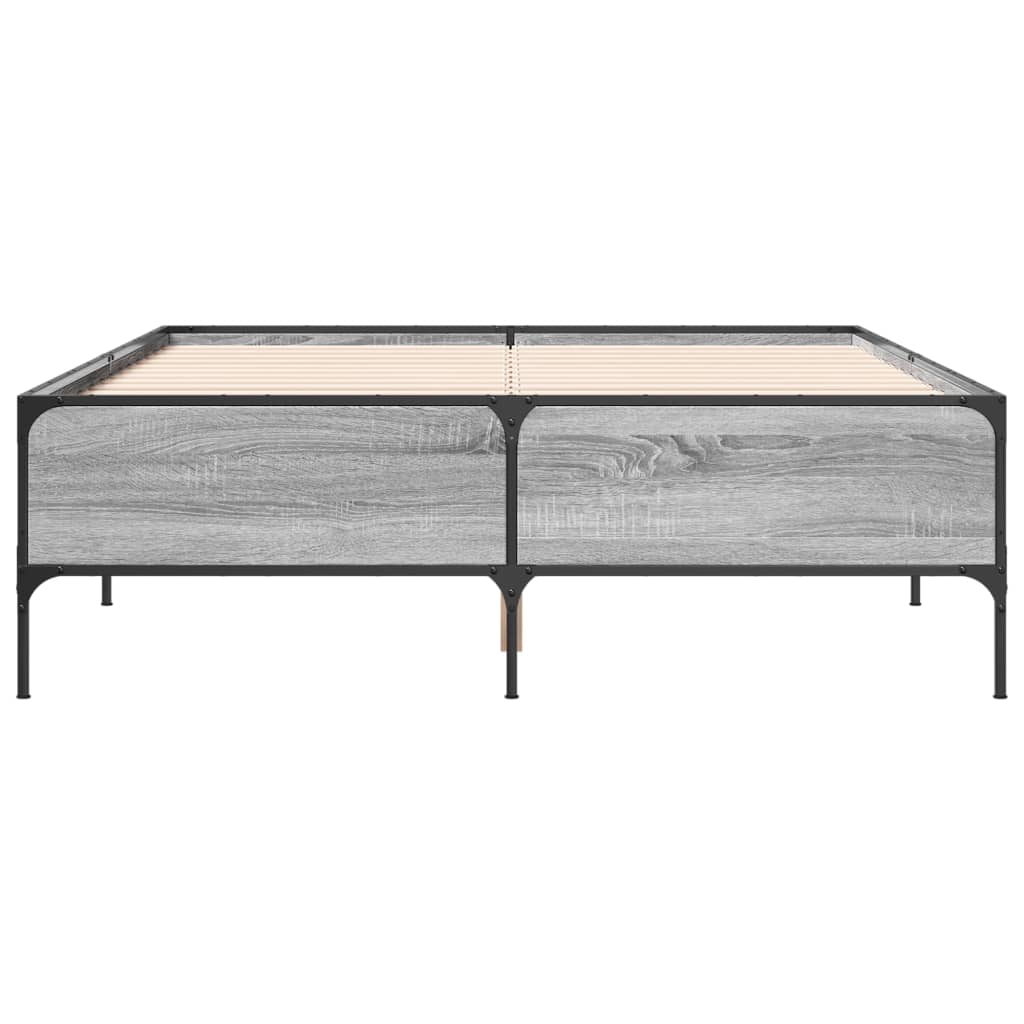 vidaXL Bed Frame without Mattress Grey Sonoma 150x200 cm King Size