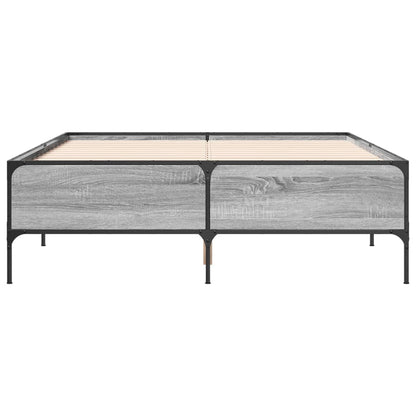 vidaXL Bed Frame without Mattress Grey Sonoma 150x200 cm King Size