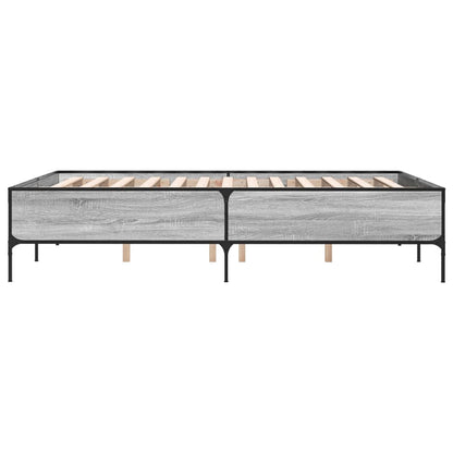 vidaXL Bed Frame without Mattress Grey Sonoma 150x200 cm King Size