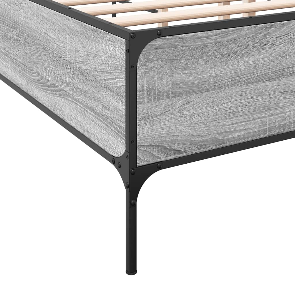 vidaXL Bed Frame without Mattress Grey Sonoma 150x200 cm King Size