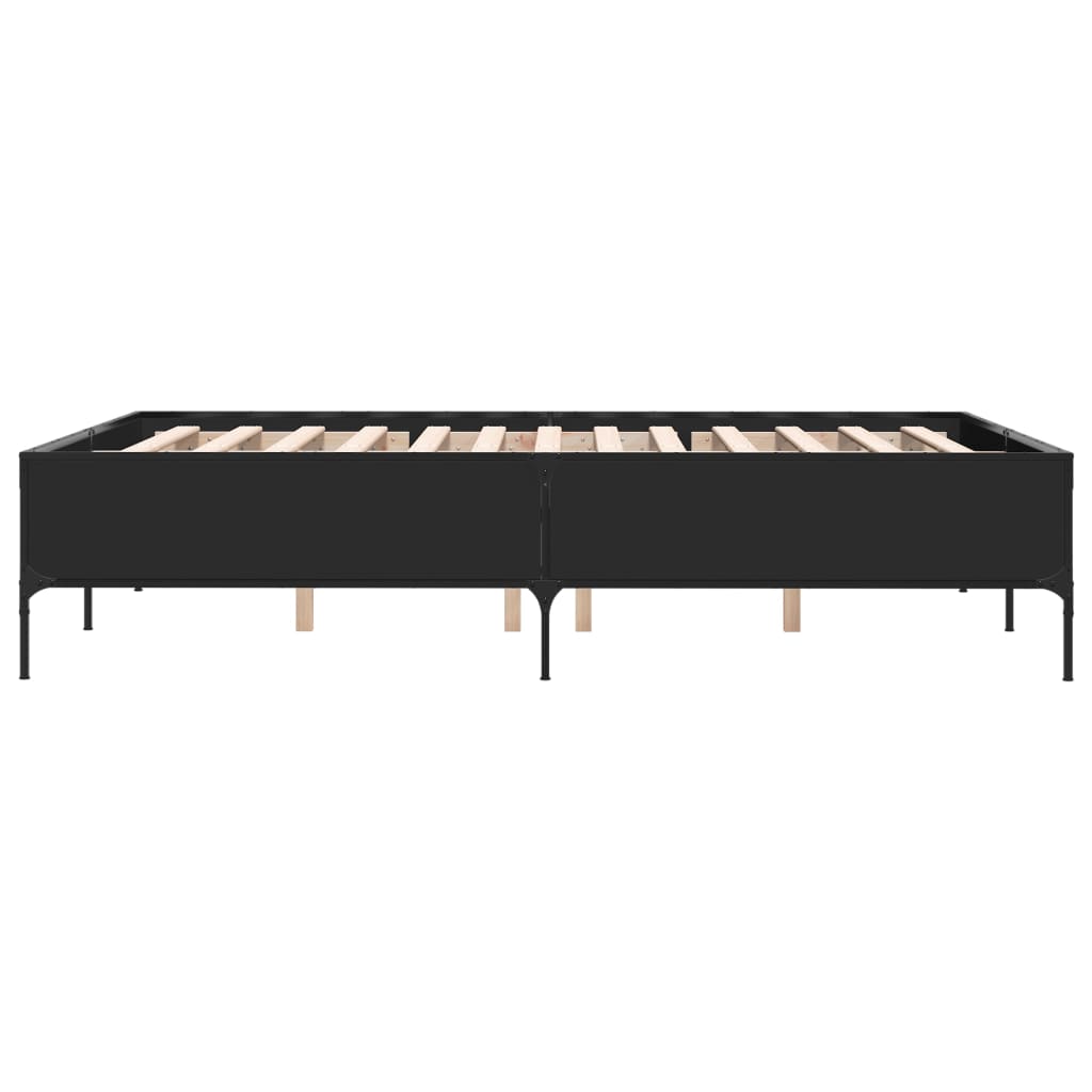 vidaXL Bed Frame without Mattress Black 140x200 cm