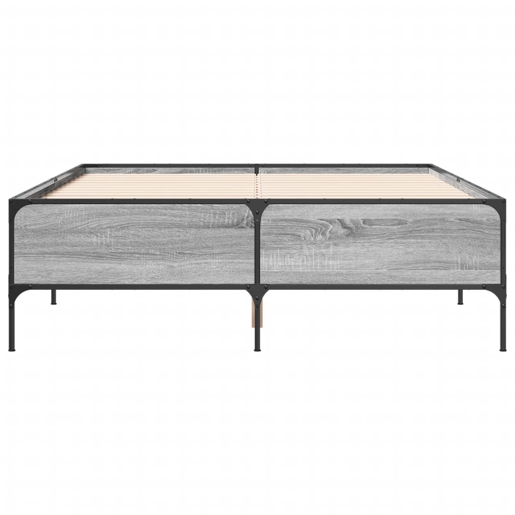 vidaXL Bed Frame without Mattress Grey Sonoma 140x200 cm