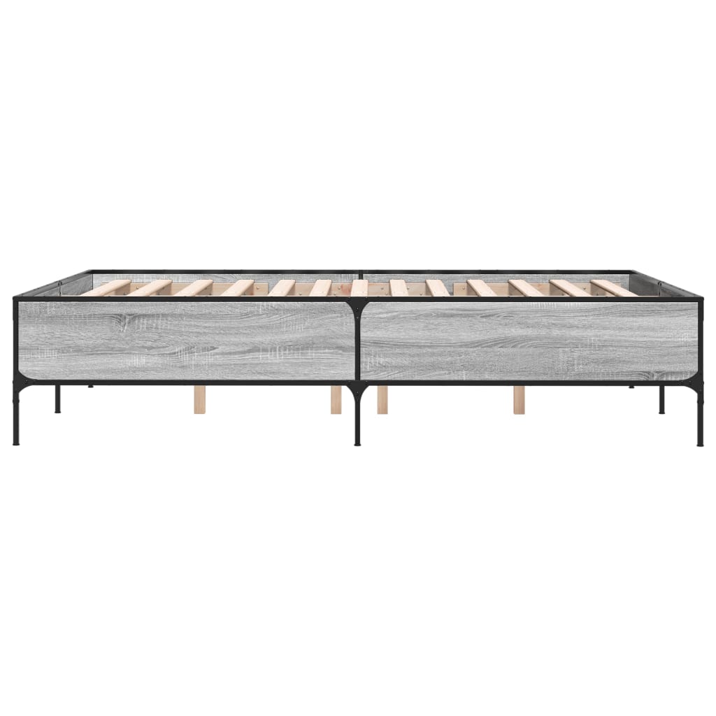 vidaXL Bed Frame without Mattress Grey Sonoma 140x200 cm