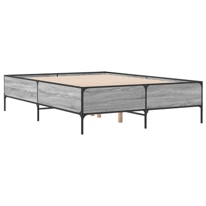 vidaXL Bed Frame without Mattress Grey Sonoma 140x200 cm