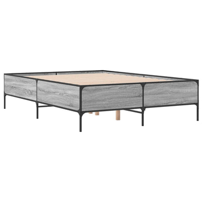 vidaXL Bed Frame without Mattress Grey Sonoma 120x200 cm