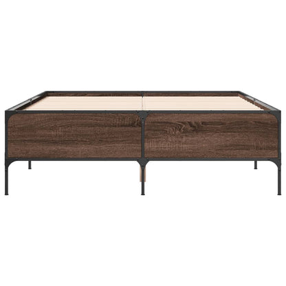 vidaXL Bed Frame without Mattress Brown Oak 120x200 cm