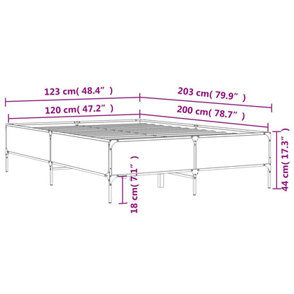 vidaXL Bed Frame without Mattress Brown Oak 120x200 cm