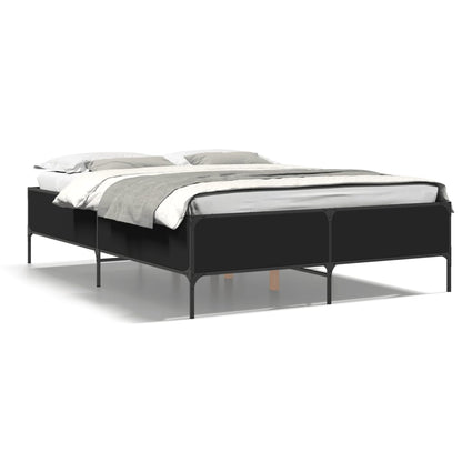 vidaXL Bed Frame without Mattress Black 140x190 cm