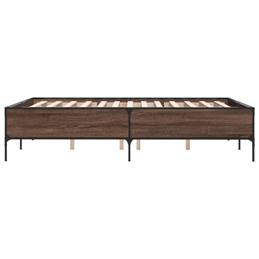 vidaXL Bed Frame without Mattress Brown Oak 140x190 cm