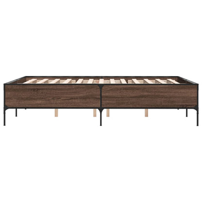 vidaXL Bed Frame without Mattress Brown Oak 140x190 cm
