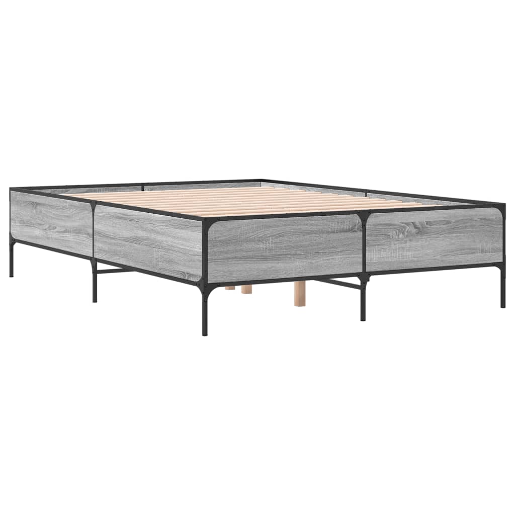 vidaXL Bed Frame without Mattress Grey Sonoma 120x190 cm Small Double