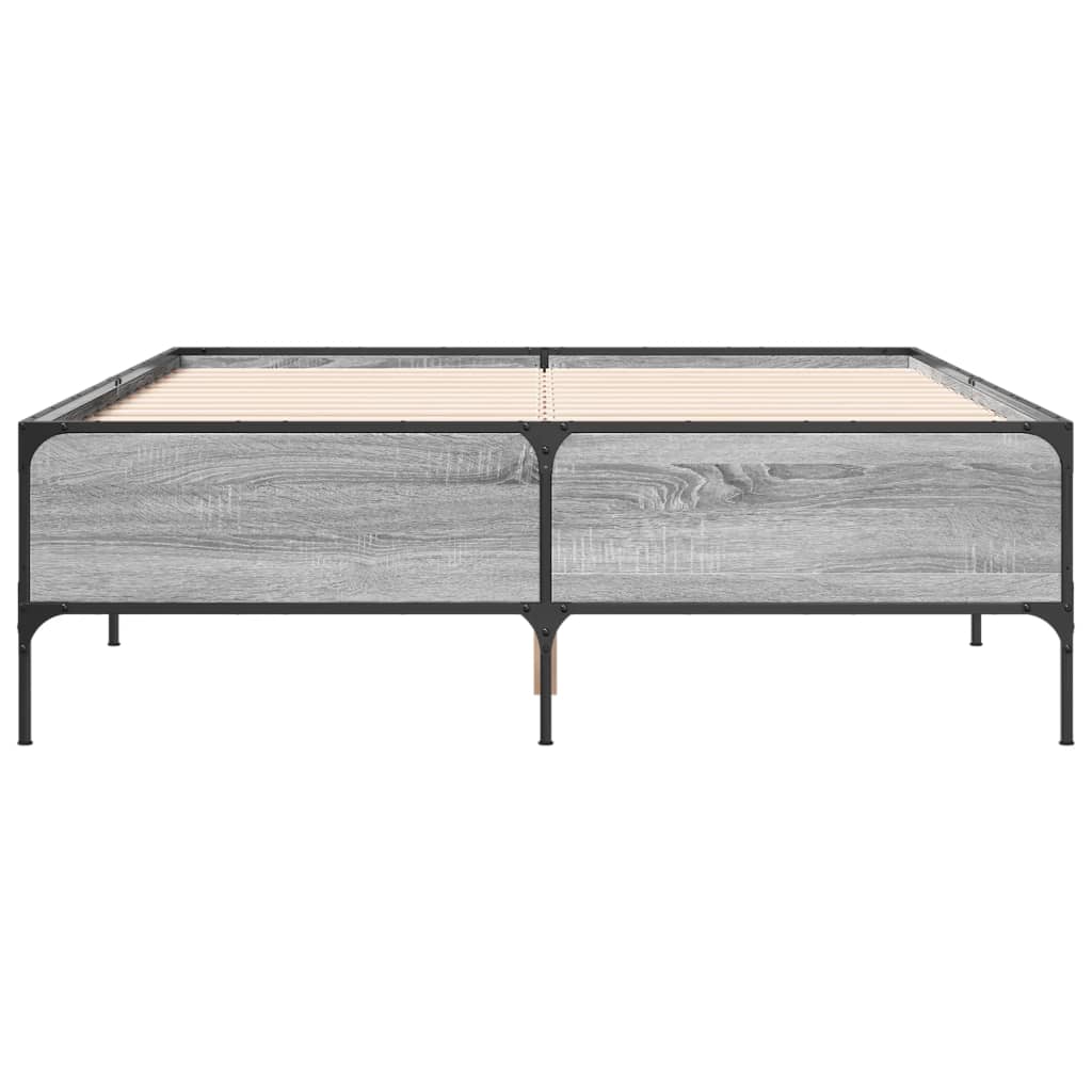 vidaXL Bed Frame without Mattress Grey Sonoma 120x190 cm Small Double
