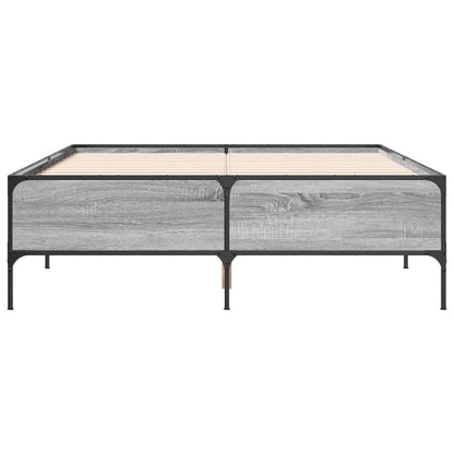vidaXL Bed Frame without Mattress Grey Sonoma 120x190 cm Small Double