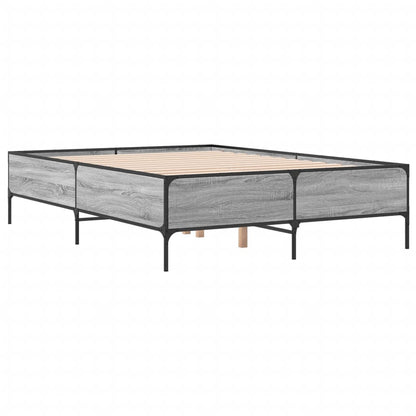 vidaXL Bed Frame without Mattress Grey Sonoma 120x190 cm Small Double