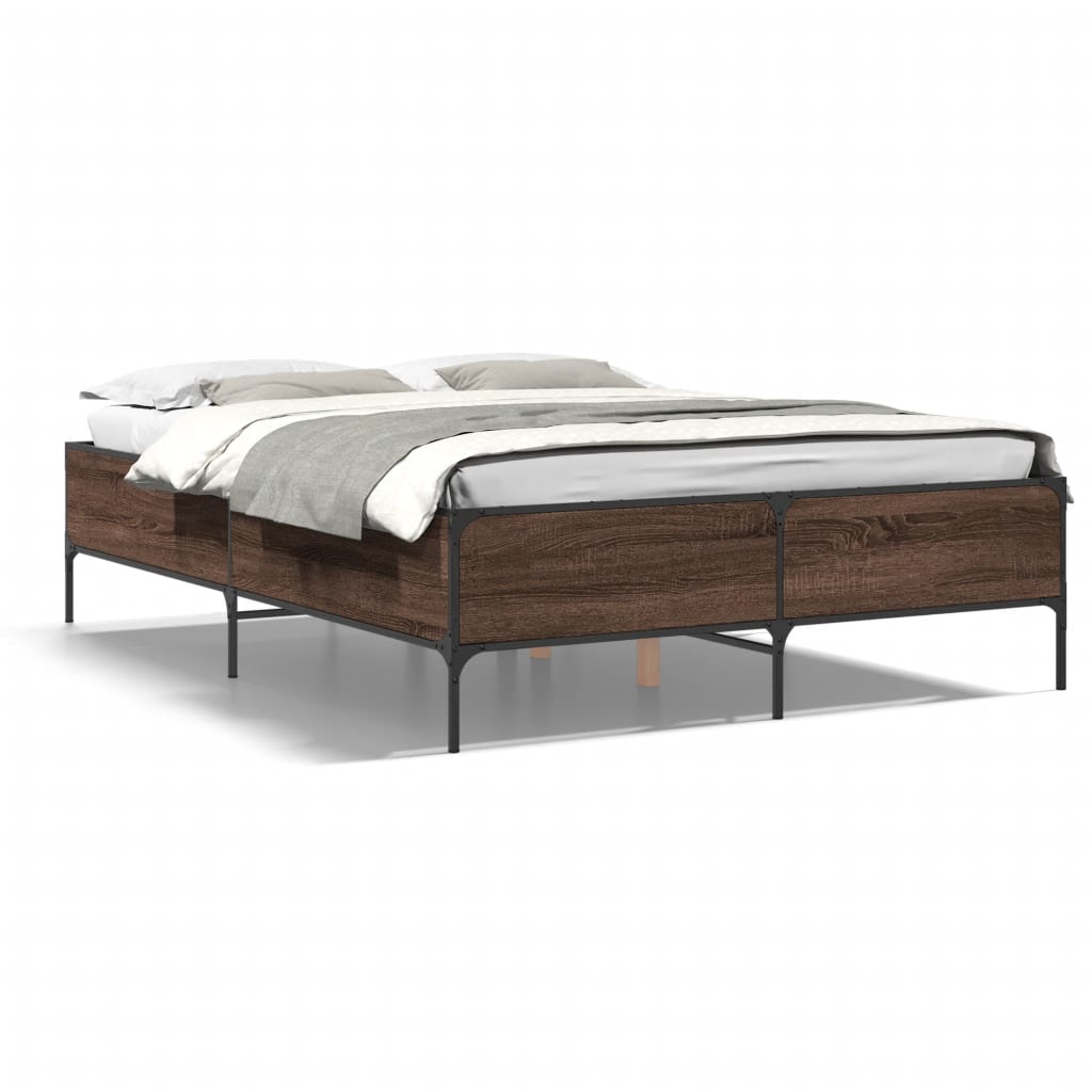vidaXL Bed Frame without Mattress Brown Oak 120x190 cm Small Double