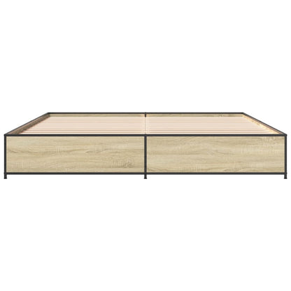 vidaXL Bed Frame without Mattress Sonoma Oak 200x200 cm