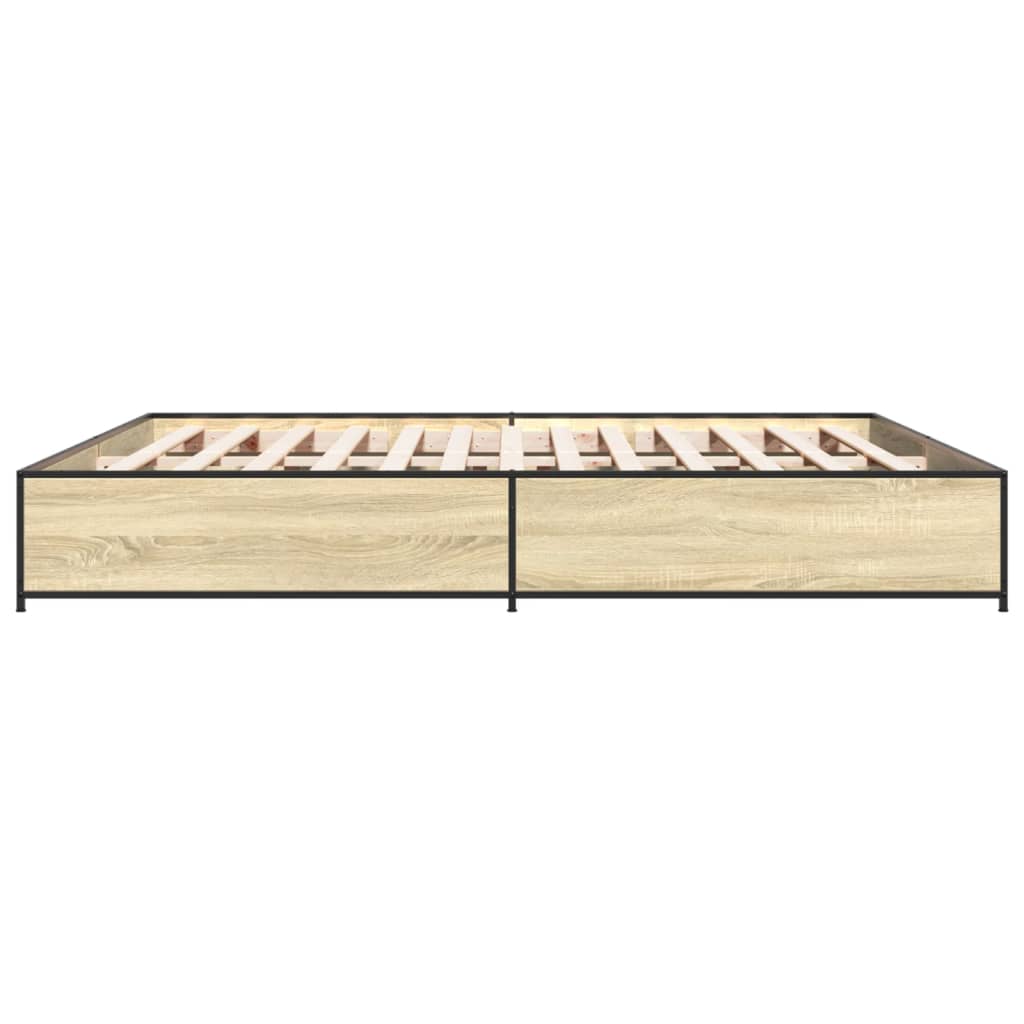 vidaXL Bed Frame without Mattress Sonoma Oak 200x200 cm