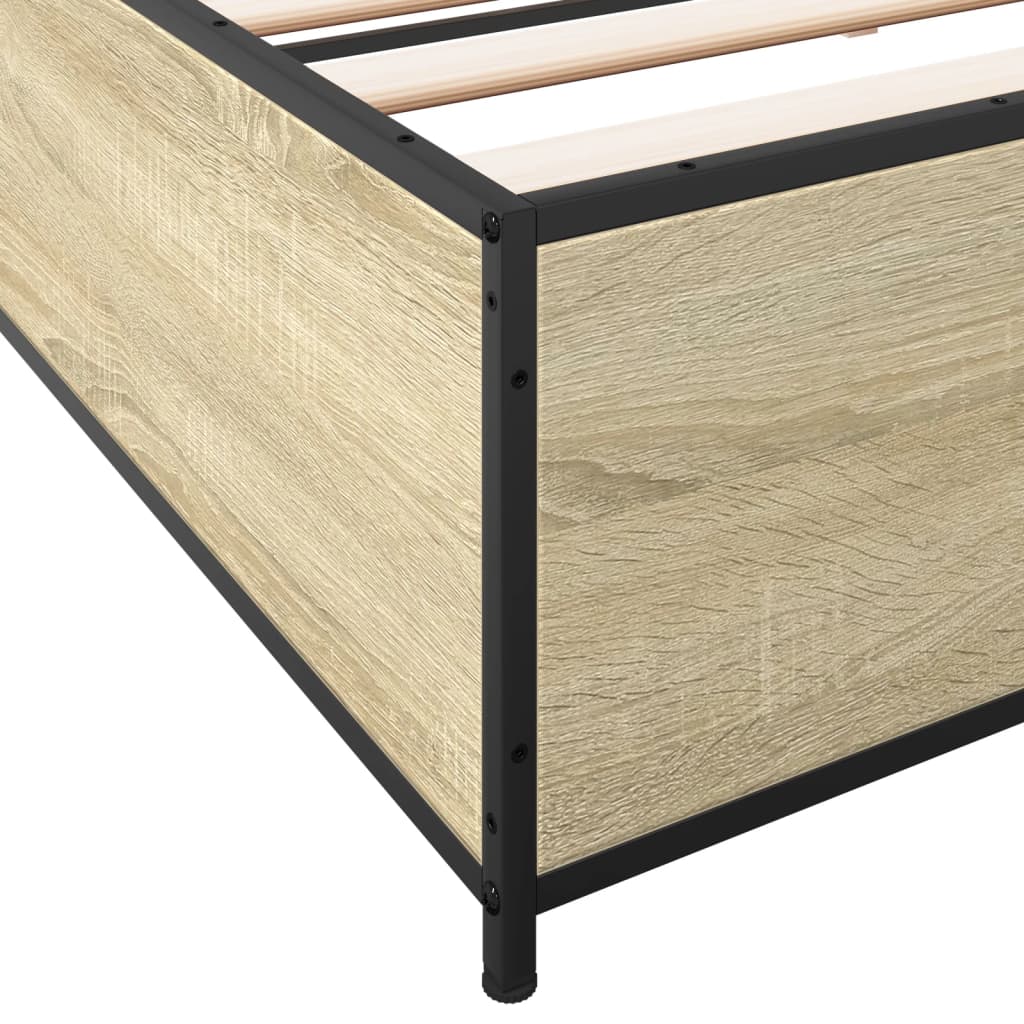 vidaXL Bed Frame without Mattress Sonoma Oak 200x200 cm