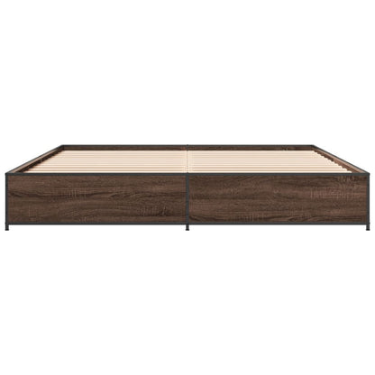 vidaXL Bed Frame without Mattress Brown Oak 200x200 cm